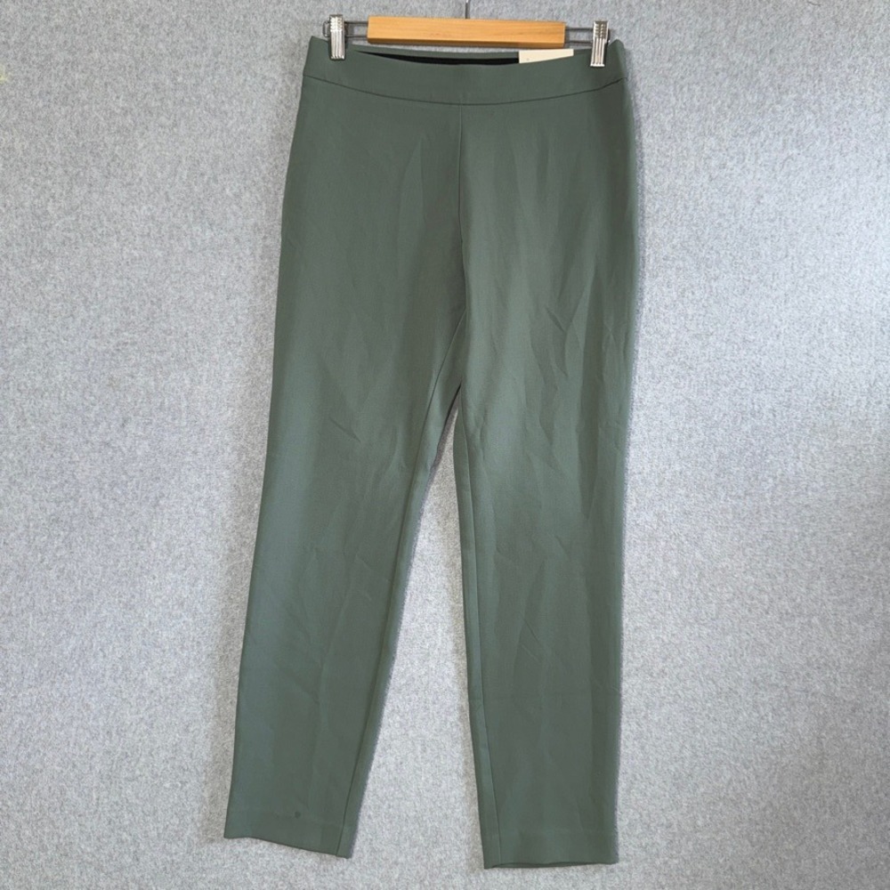 A New Day Skinny Ankle Pants Career Size 6 Olive Green Excellent Pull On Stretch